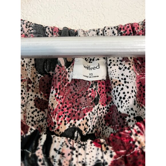 Aritzia Wilfred Womens Floral Long Sleeve Off-Shoulder Blouse Top XS Multicolor - Picture 3 of 10